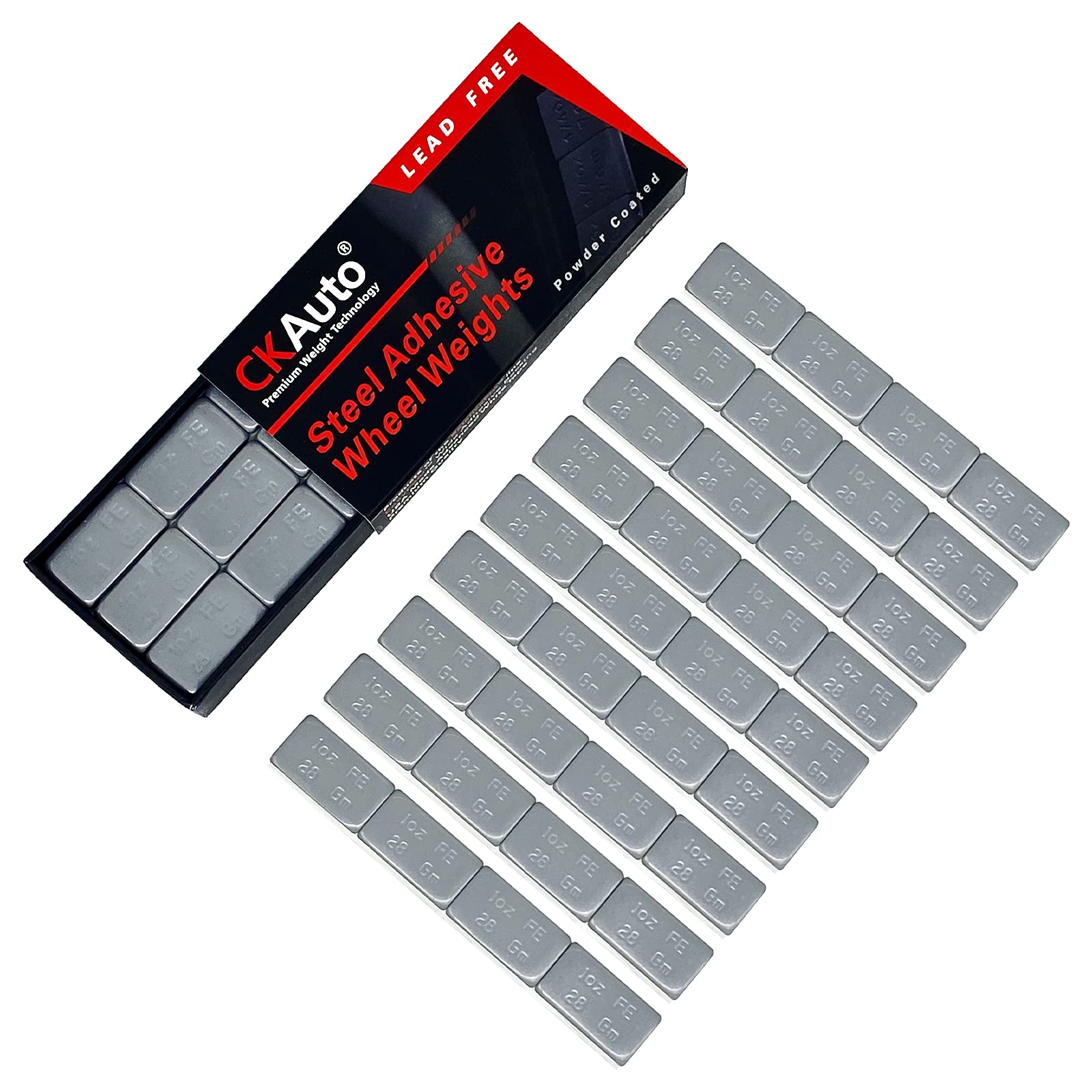 CKAuto 1oz, Grey, Adhesive Stick on Wheel Weights,EasyPeel TapeUS Quality
