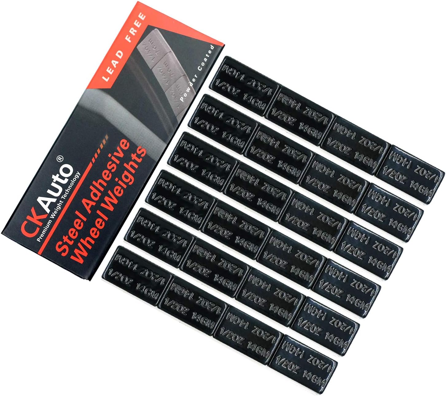 CKAuto 1/2oz, 0.5oz, Ultra Slim Low Profile, Adhesive Stick On Wheel Weights, OE Quality