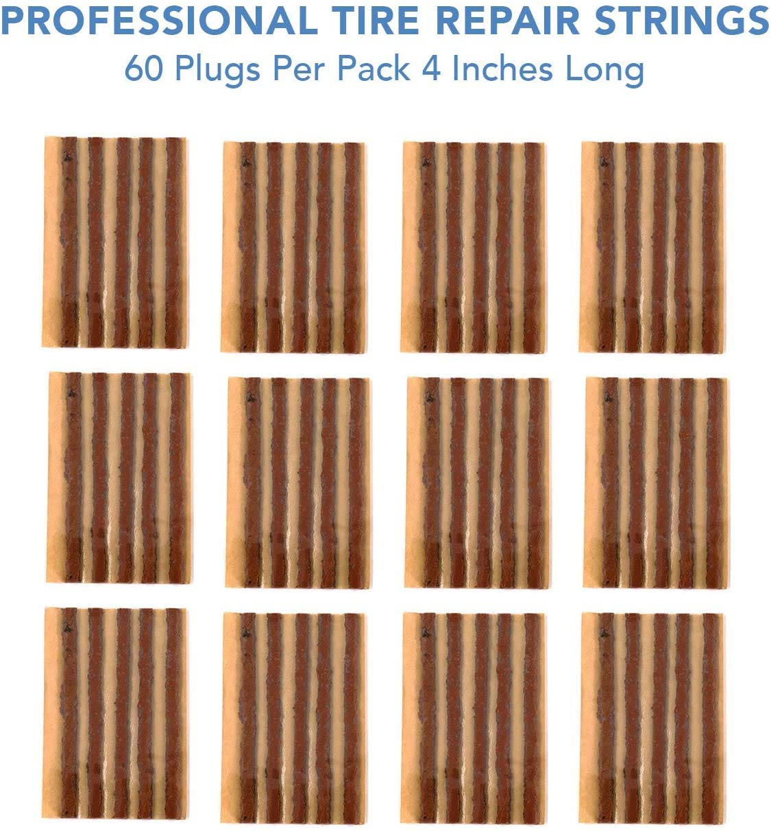 CKAuto Tire Repair Strings, Automotive Tool Tire Repair Plugs for Tubeless Off-Road Tires Car, Bike, ATV, UTV, Wheelbarrow, Mower