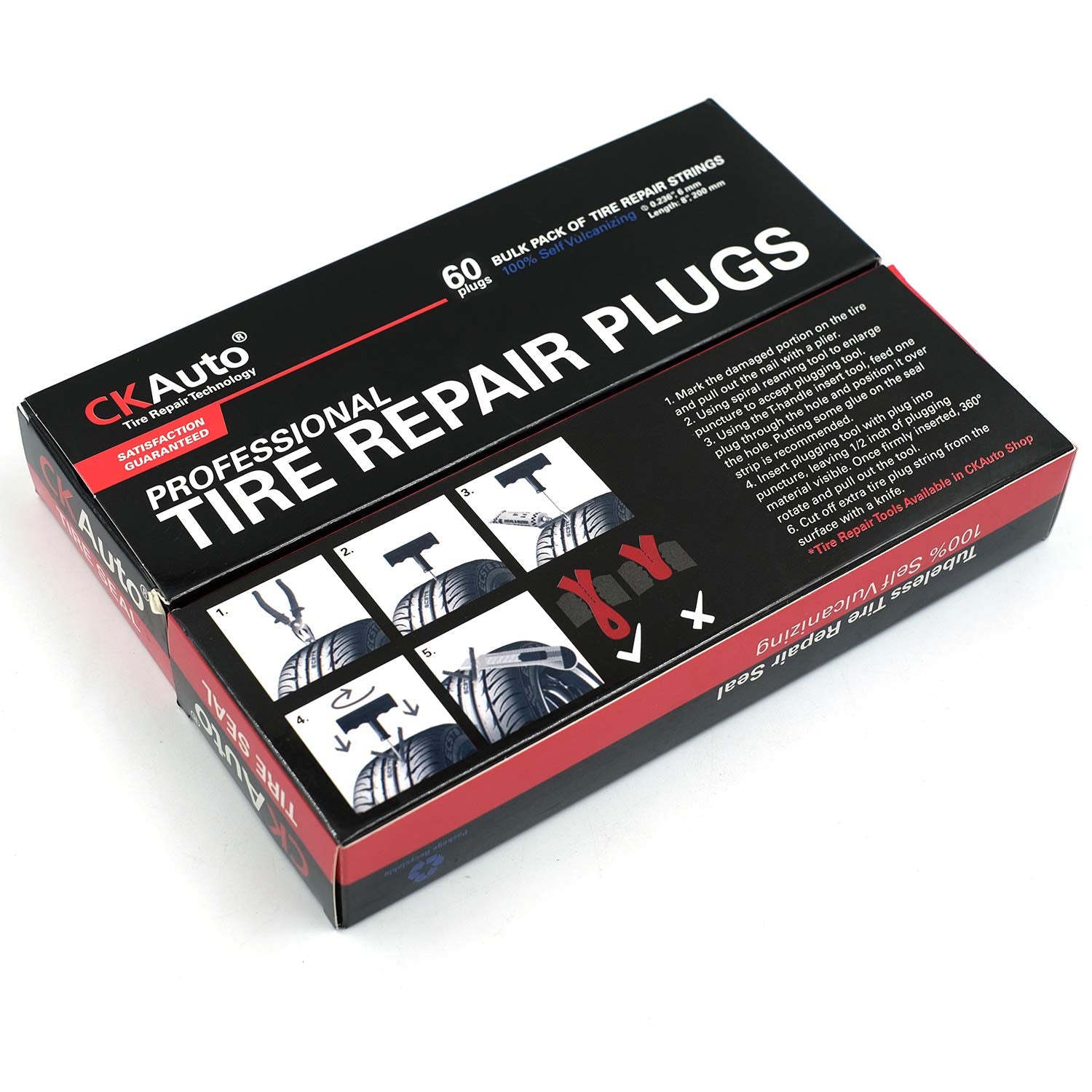 CKAuto Tire Repair Strings, Automotive Tool Tire Repair Plugs for Tubeless Off-Road Tires Car, Bike, ATV, UTV, Wheelbarrow, Mower