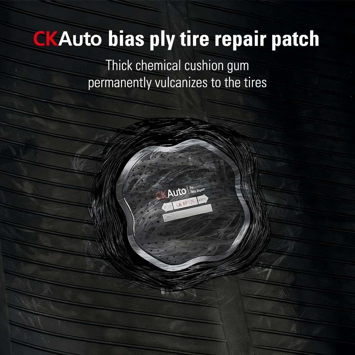 CKAuto Bias Tire Repair Patch Kit Heavy Duty, Tire Plug Repair Kit Flat for Trucks Bus Agricultural Vehicles Trailer Tractor, Dia 5-3/10"/135MM 10Pcs