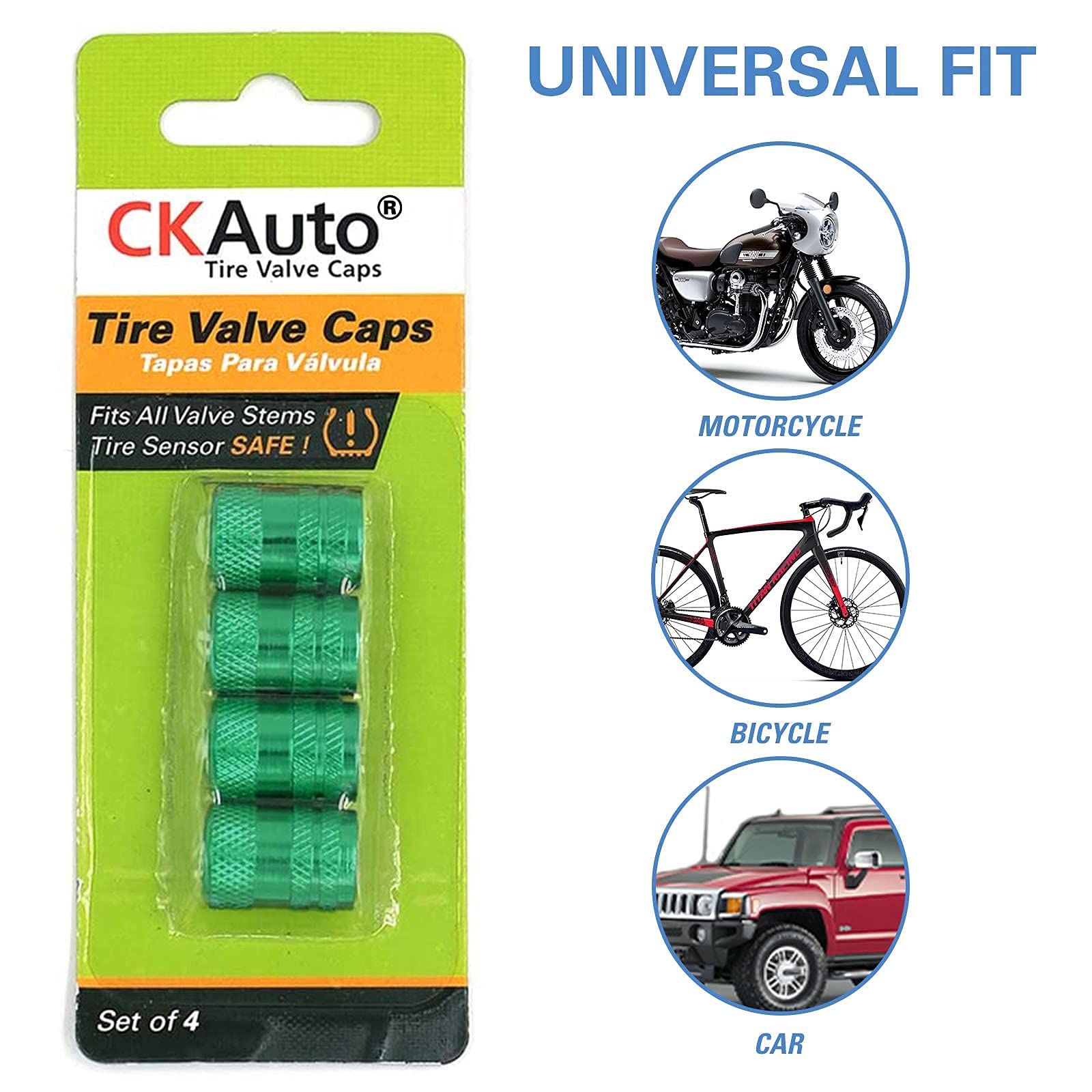 CKAuto American Flag Valve Stem Caps, Aluminum USA Tire Valve Caps, Universal Dust Proof Stem Covers for Cars, Trucks, Bikes, Motorcycles, Bicycles, Corrosion Resistant