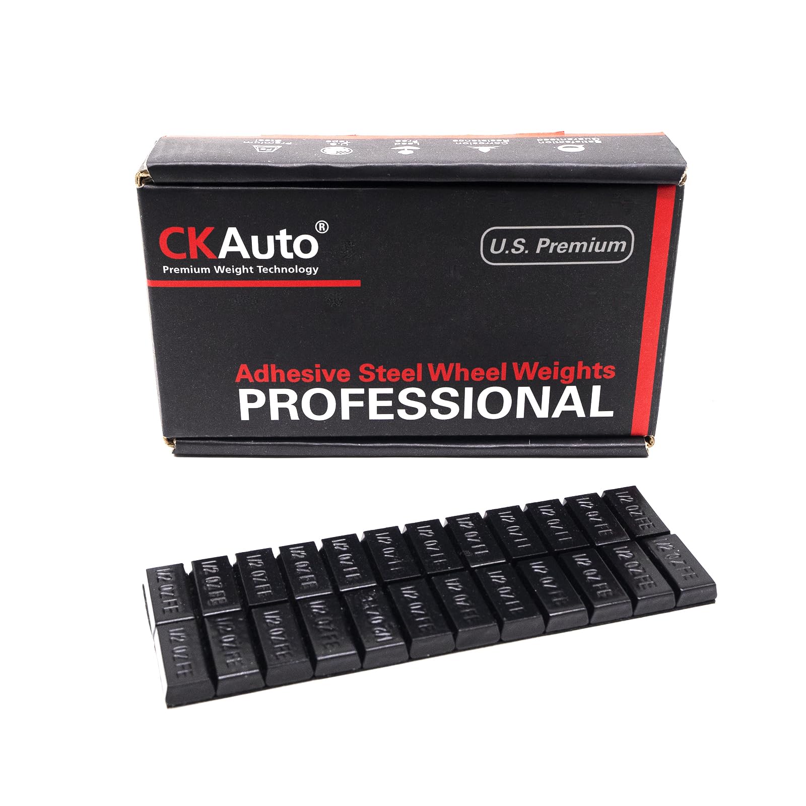 CKAuto Trapezium Adhesive Stick on Wheel Weights,EasyPeel Tape, 72oz/Box, US Quality