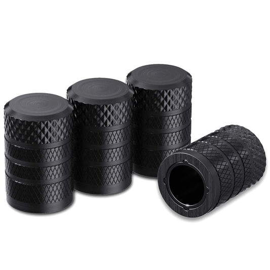 CKAuto Tire Valve Stem Caps, 4 pcs/Pack, Anodized Aluminum Tire Valve Cap Set, Corrosion Resistant, Universal Stem Covers for Cars Trucks Motorcycles SUVs and Bikes