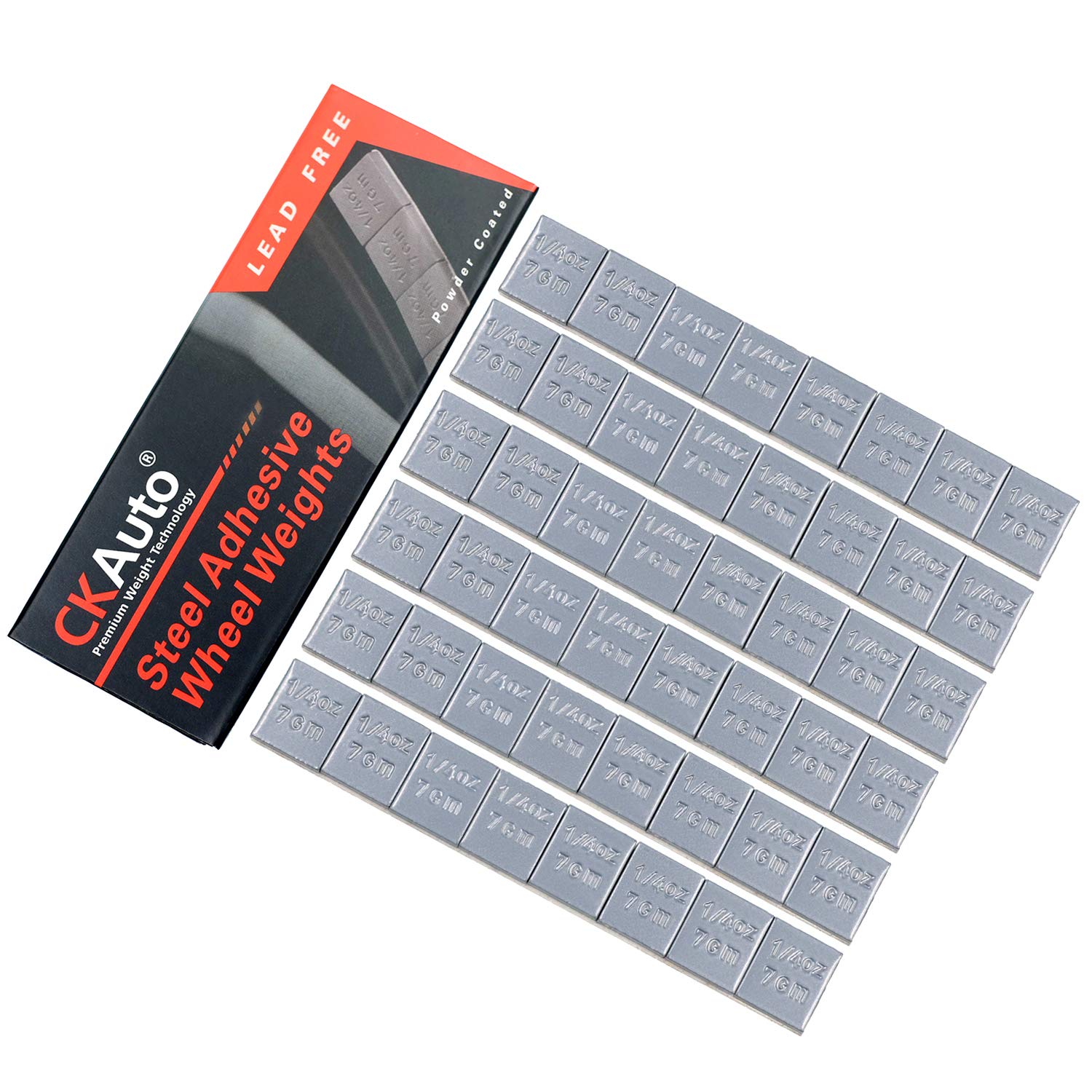 CKAuto 1/4oz, 0.25oz, Adhesive Stick on Wheel Weights, EasyPeel Type. Cars, Trucks, SUVs, Motorcycles, Low Profile, U.S. OEM Quality