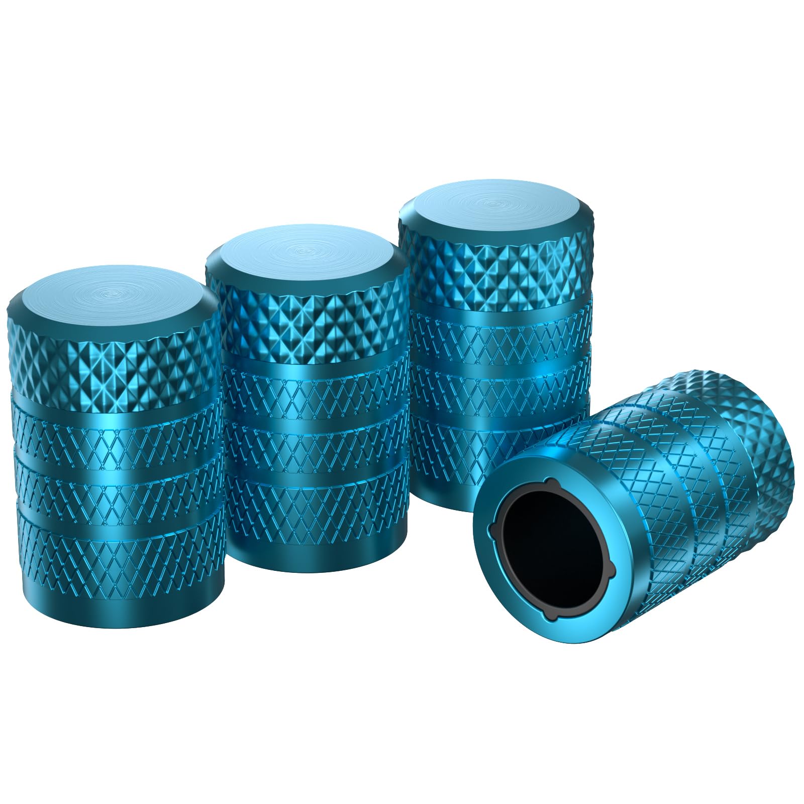 CKAuto Tire Valve Stem Caps, 4 pcs/Pack, Anodized Aluminum Tire Valve Cap Set, Corrosion Resistant, Universal Stem Covers for Cars Trucks Motorcycles SUVs and Bikes