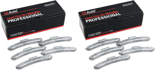 CKAuto 100Pcs P Type Lead Clip on Wheel Weights Assortment, 0.25oz, 0.5oz, 0.75oz, 1.0oz, 25Pcs for Each Style, Uncoated