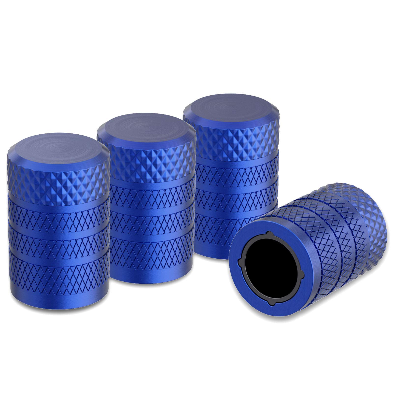 CKAuto Tire Valve Stem Caps, 4 pcs/Pack, Anodized Aluminum Tire Valve Cap Set, Corrosion Resistant, Universal Stem Covers for Cars Trucks Motorcycles SUVs and Bikes