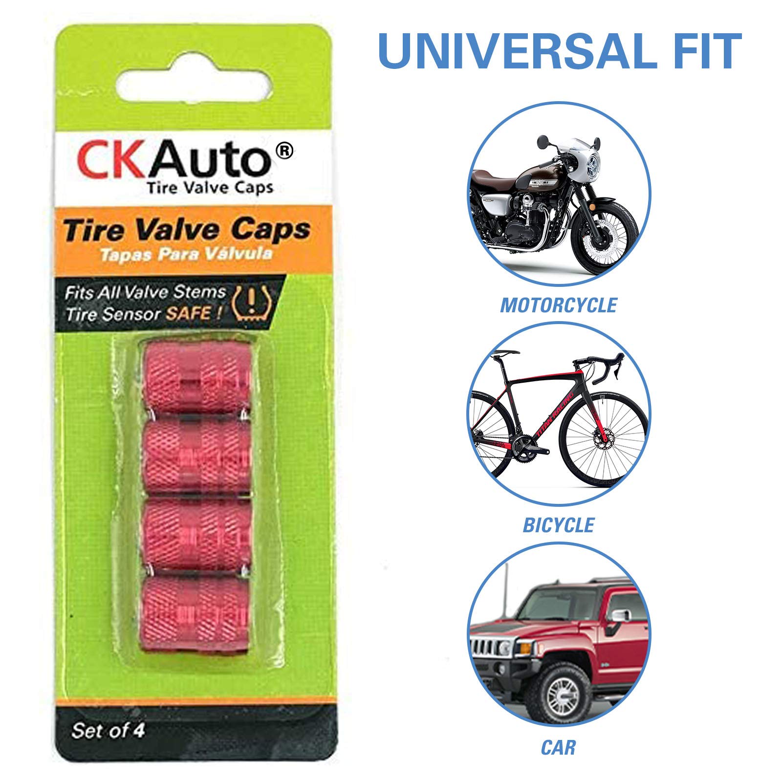 CKAuto American Flag Valve Stem Caps, Aluminum USA Tire Valve Caps, Universal Dust Proof Stem Covers for Cars, Trucks, Bikes, Motorcycles, Bicycles, Corrosion Resistant