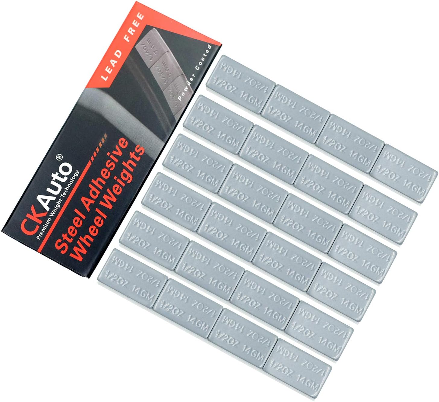 CKAuto 1/2oz, 0.5oz, Ultra Slim Low Profile, Adhesive Stick On Wheel Weights, OE Quality