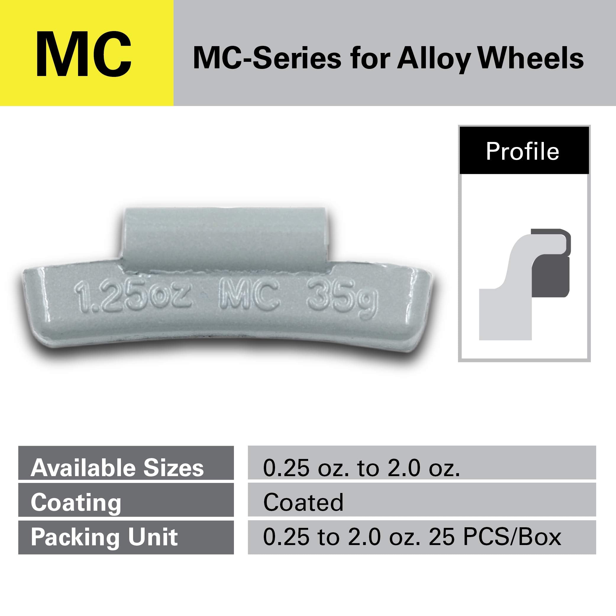 CKAuto MC-Series Coated Lead Clip on Wheel Weight Assortments