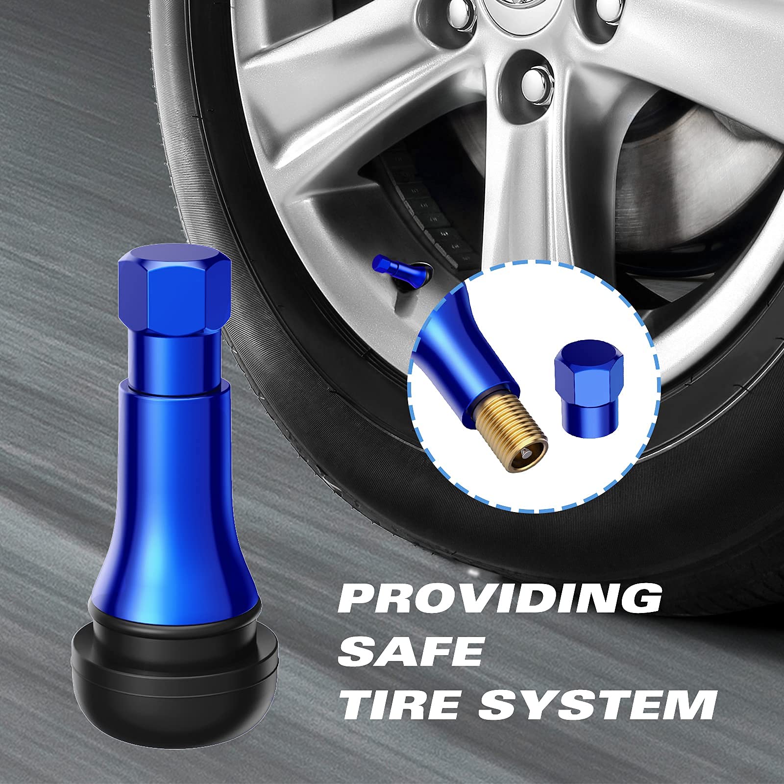 CKAuto TR413AC Chrome Rubber Snap-in Tire Valve Stems (5 Pack)