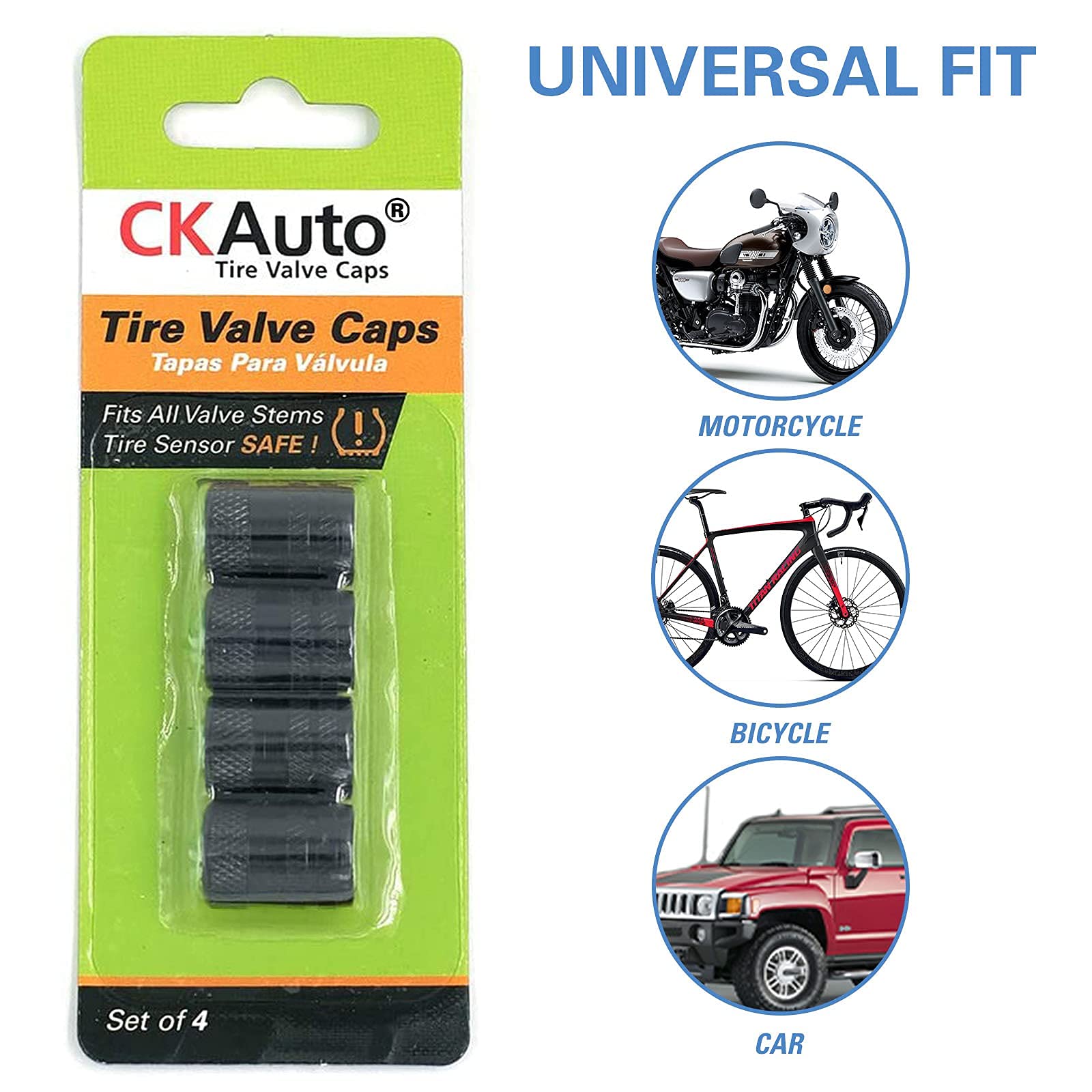 CKAuto American Flag Valve Stem Caps, Aluminum USA Tire Valve Caps, Universal Dust Proof Stem Covers for Cars, Trucks, Bikes, Motorcycles, Bicycles, Corrosion Resistant