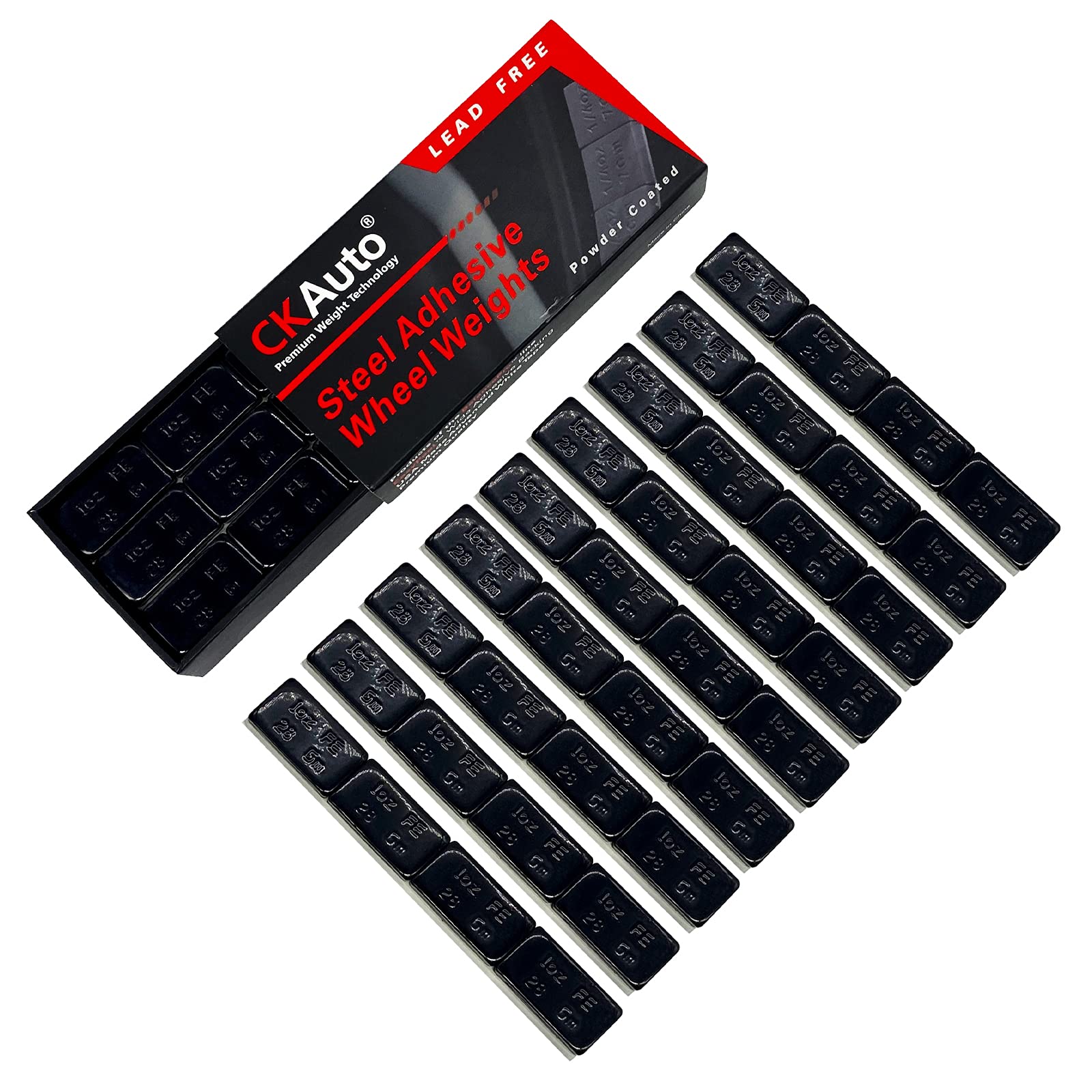 CKAuto 1oz, Grey, Adhesive Stick on Wheel Weights,EasyPeel TapeUS Quality
