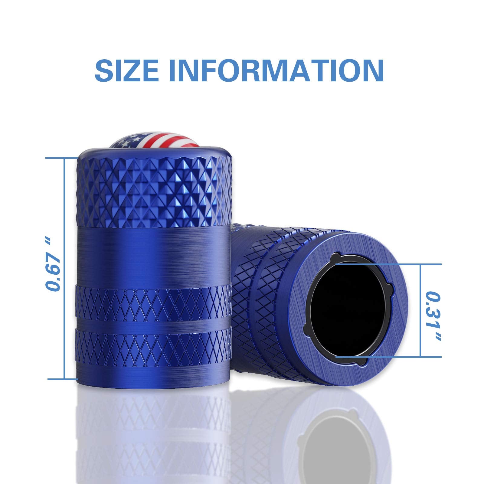 CKAuto American Flag Valve Stem Caps, Aluminum USA Tire Valve Caps, Universal Dust Proof Stem Covers for Cars, Trucks, Bikes, Motorcycles, Bicycles, Corrosion Resistant