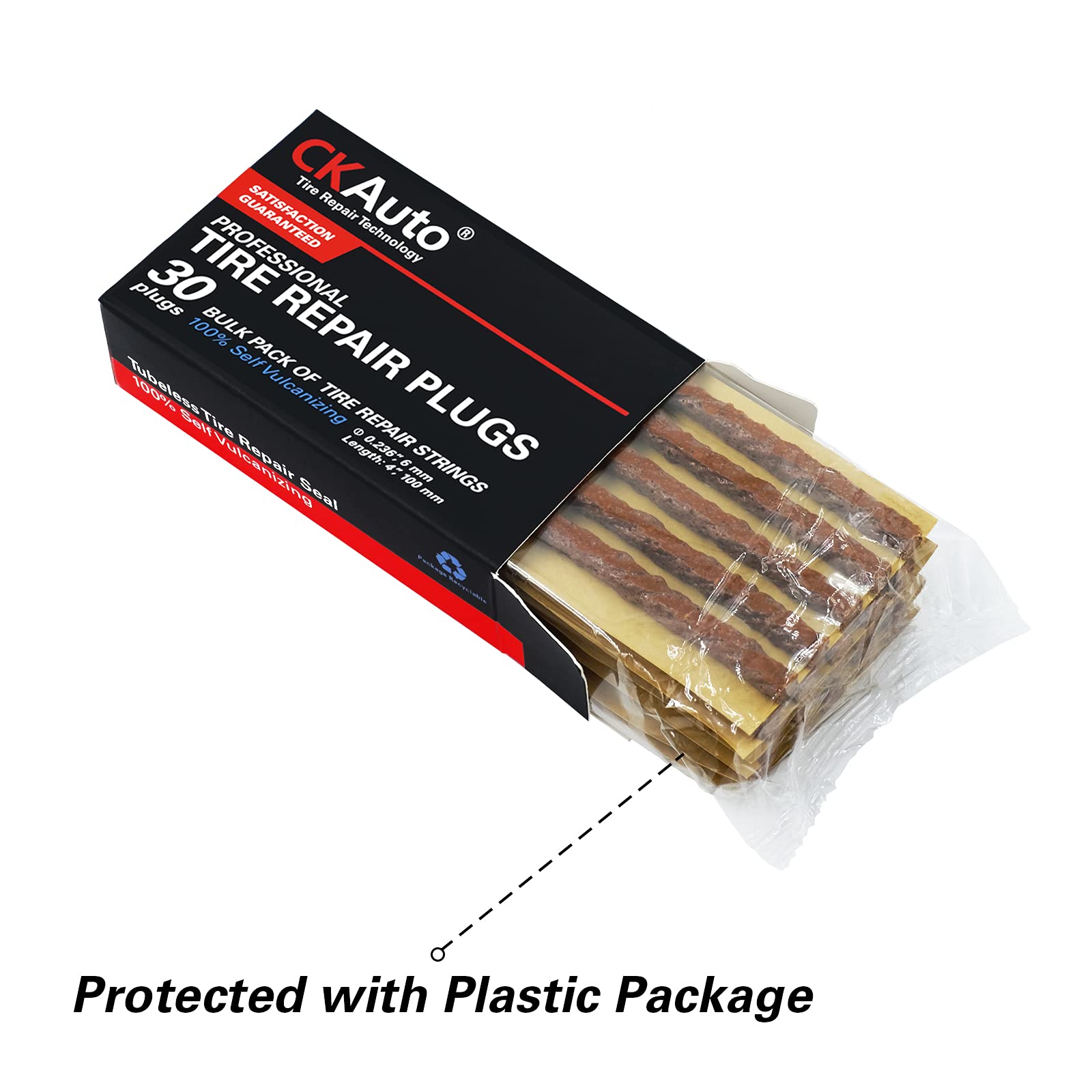 CKAuto Tire Repair Strings, Automotive Tool Tire Repair Plugs for Tubeless Off-Road Tires Car, Bike, ATV, UTV, Wheelbarrow, Mower