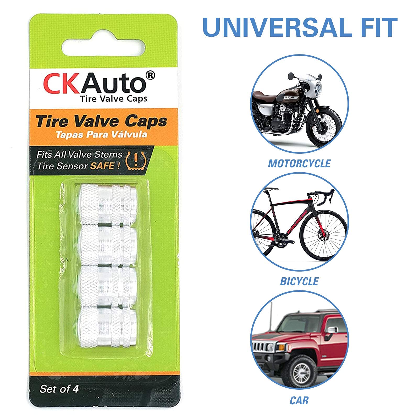CKAuto American Flag Valve Stem Caps, Aluminum USA Tire Valve Caps, Universal Dust Proof Stem Covers for Cars, Trucks, Bikes, Motorcycles, Bicycles, Corrosion Resistant