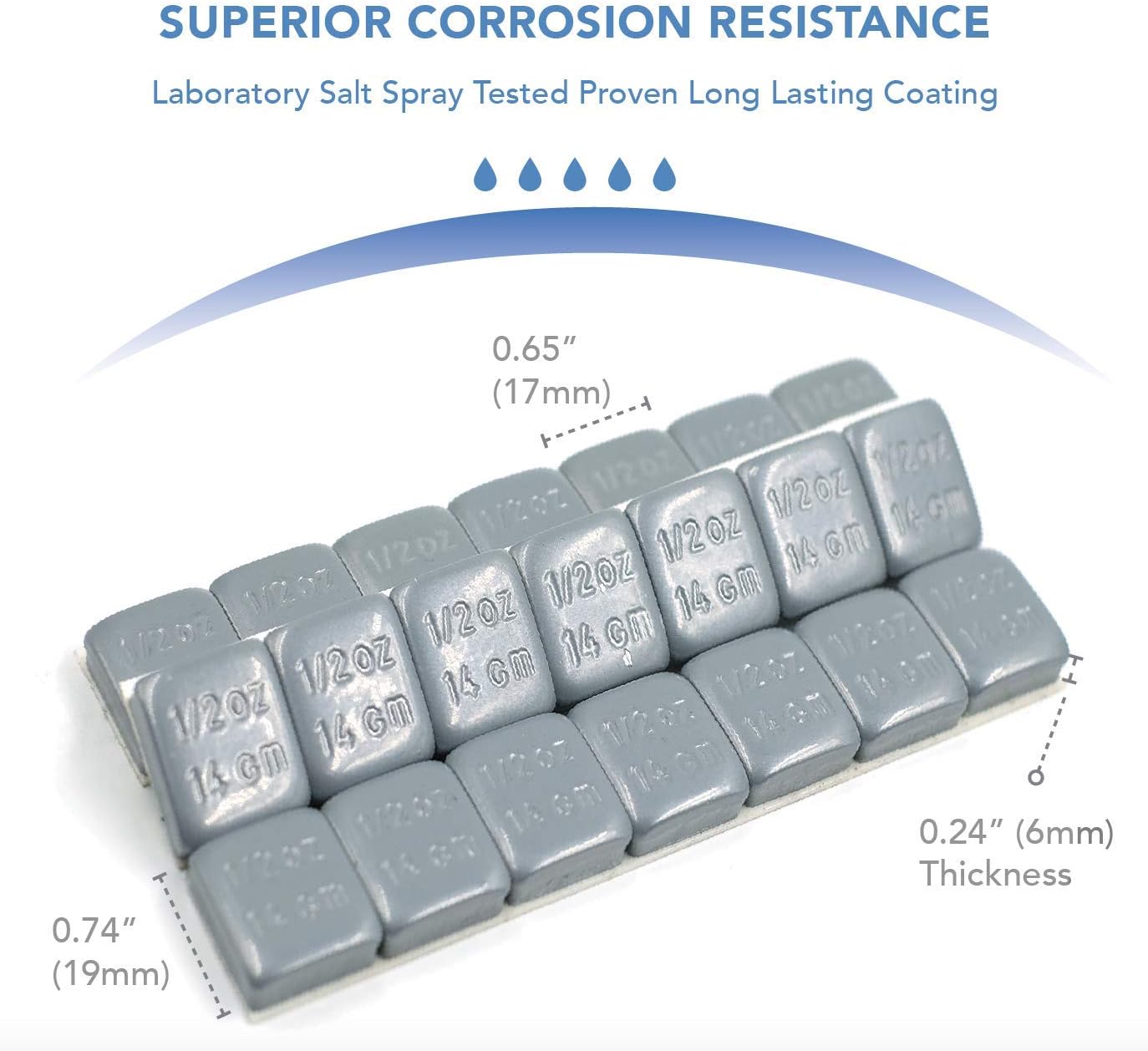 CKAuto 1/2oz, 0.5oz Adhesive Stick On Wheel Weights, OE Quality