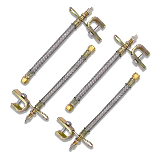 CKAuto 2 pcs 7"/180mm Metal Valve Stem Extenders, Universal Valve Stem Extensions Made of EPDM Rubber, Fit for Heavy Vehicles, Silver