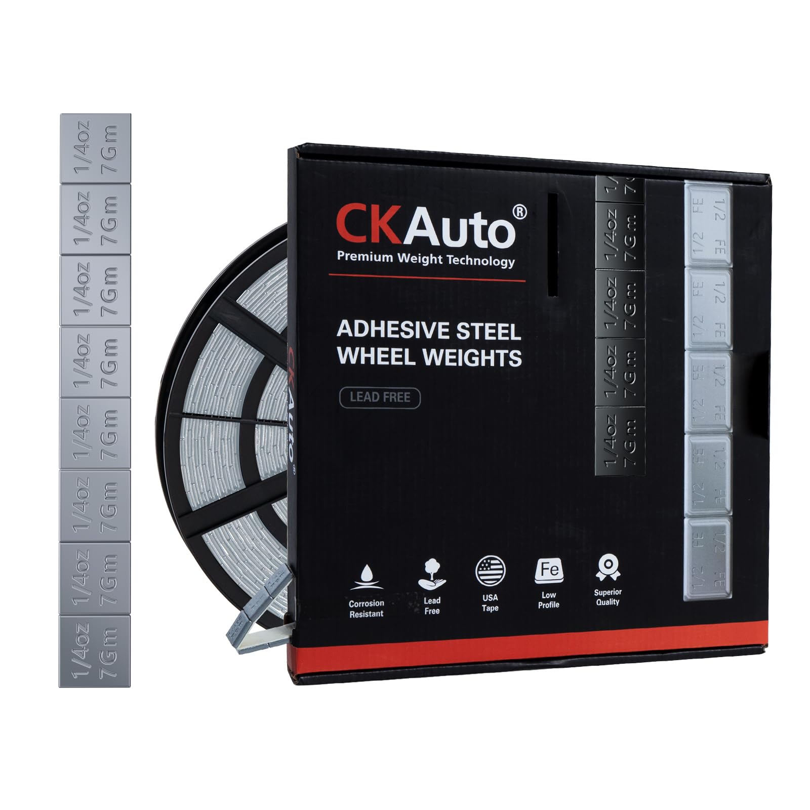 CKAuto 0.25oz, Adhesive Stick on Wheel Weights, Stick on Roll Wheel Weights, 5 kgs/ 11 lb/Roll, 715pcs, OE Quality