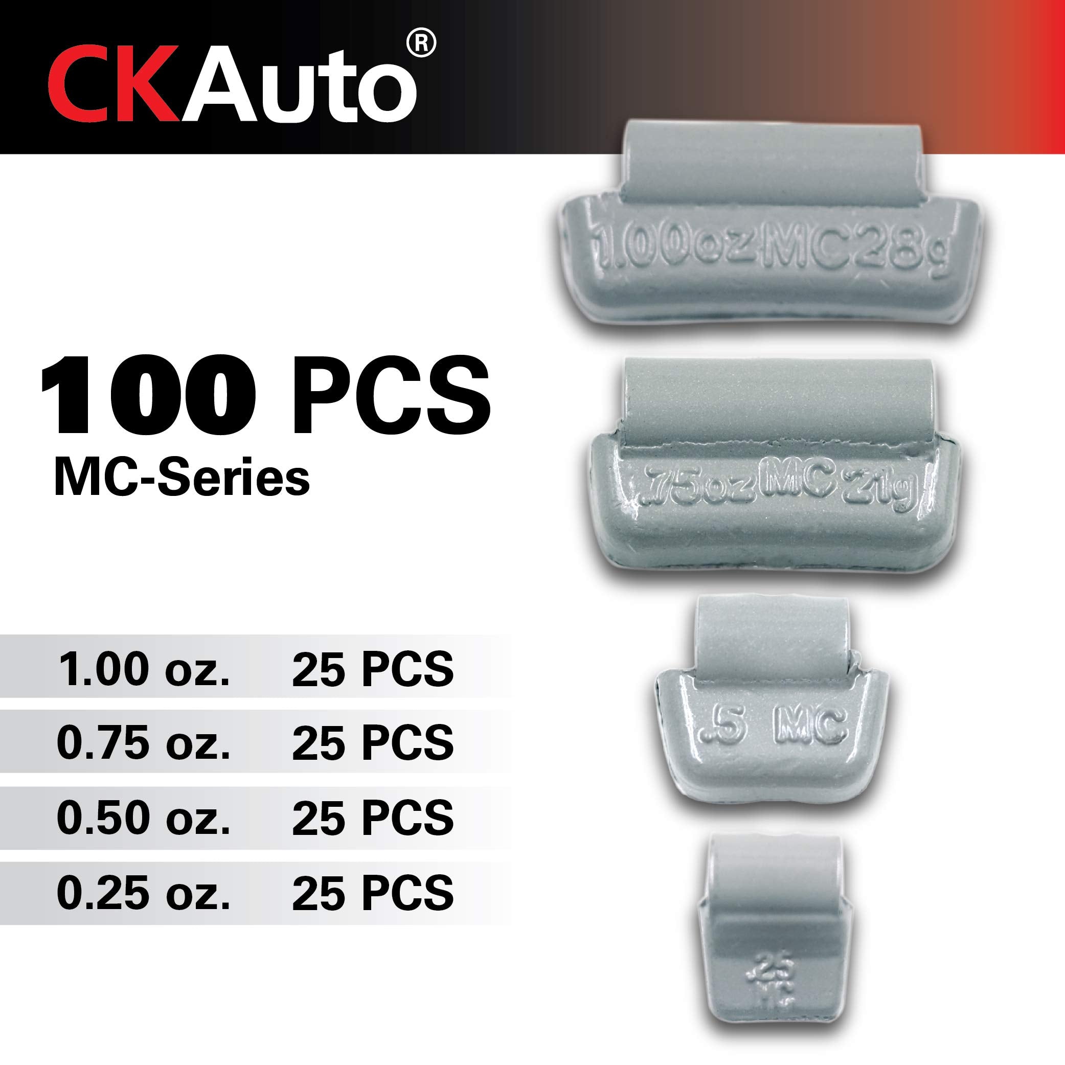 CKAuto MC-Series Coated Lead Clip on Wheel Weight Assortments