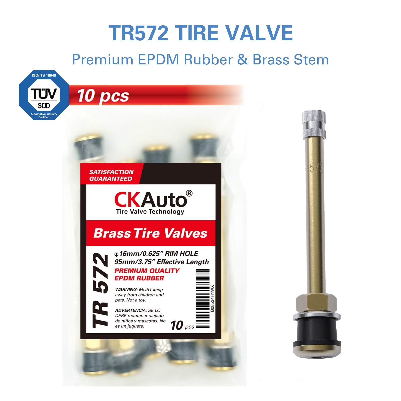 CKAuto Brass Commercial Valve Stems for Rim Φ.625"