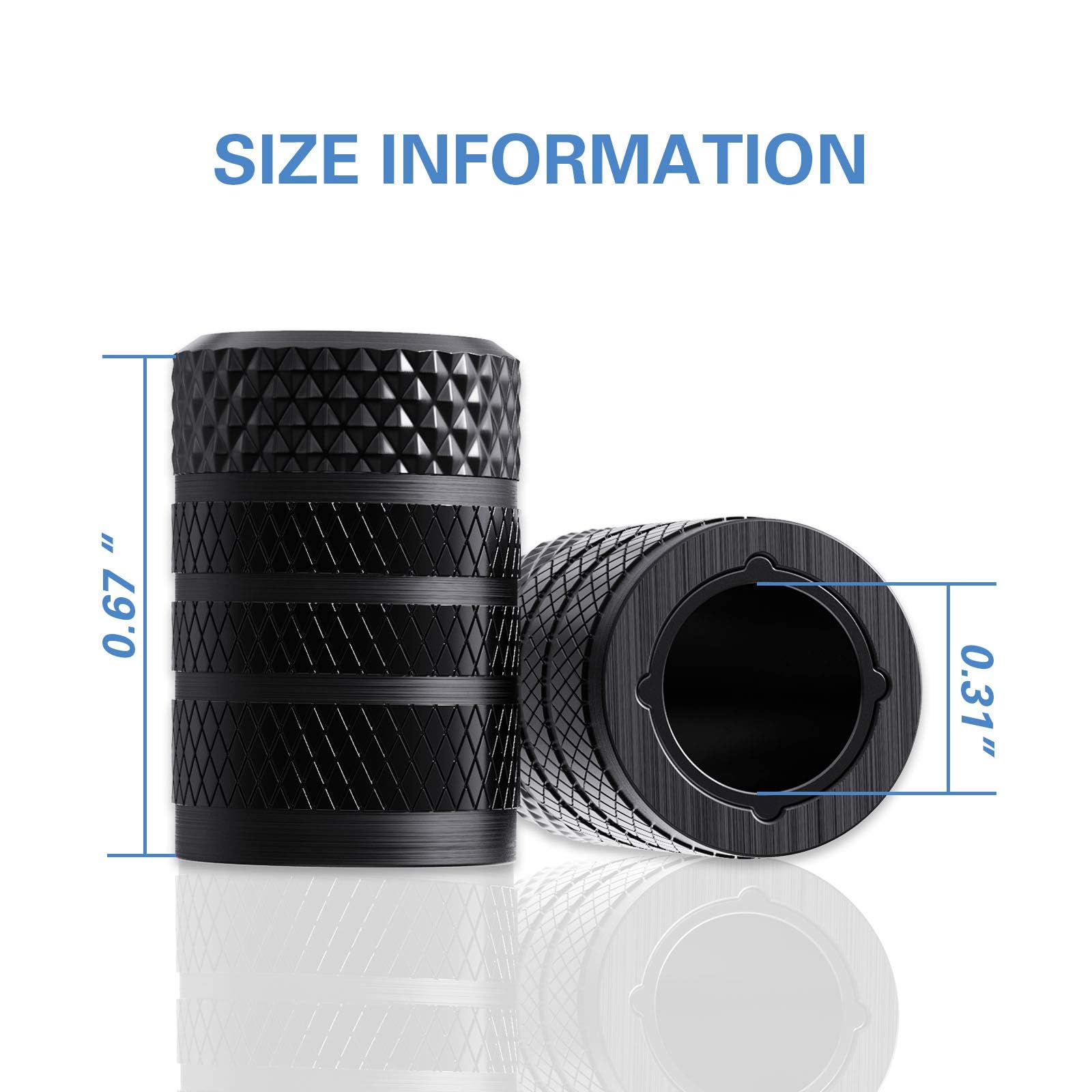 CKAuto Tire Valve Stem Caps, 10 pcs/Pack, Anodized Aluminum Tire Cap Set, Corrosion Resistant, Universal Stem Covers for Cars Trucks Motorcycles SUVs and Bikes