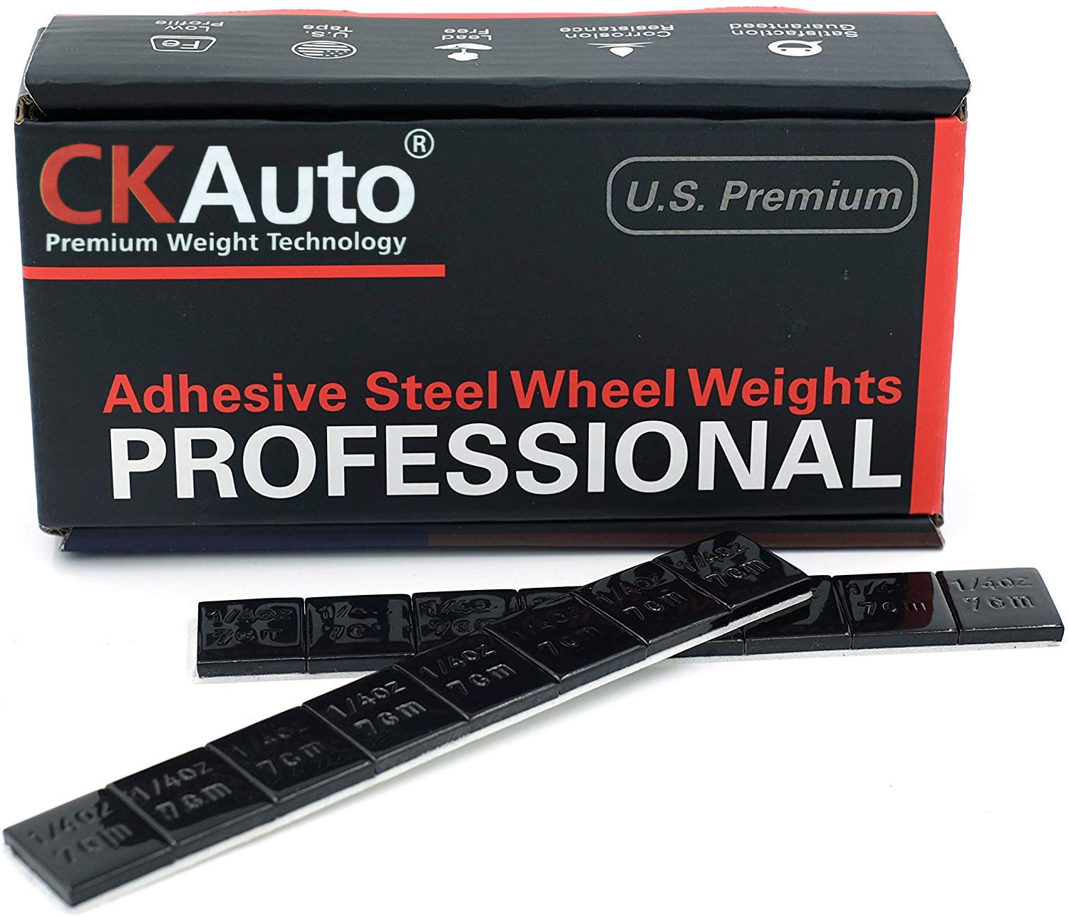 CKAuto 1/4oz, 0.25oz, Adhesive Stick on Wheel Weights, EasyPeel Type. Cars, Trucks, SUVs, Motorcycles, Low Profile, U.S. OEM Quality