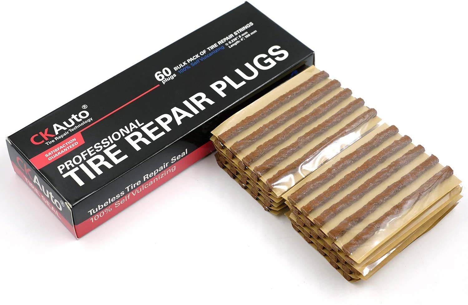 CKAuto Tire Repair Strings, Automotive Tool Tire Repair Plugs for Tubeless Off-Road Tires Car, Bike, ATV, UTV, Wheelbarrow, Mower