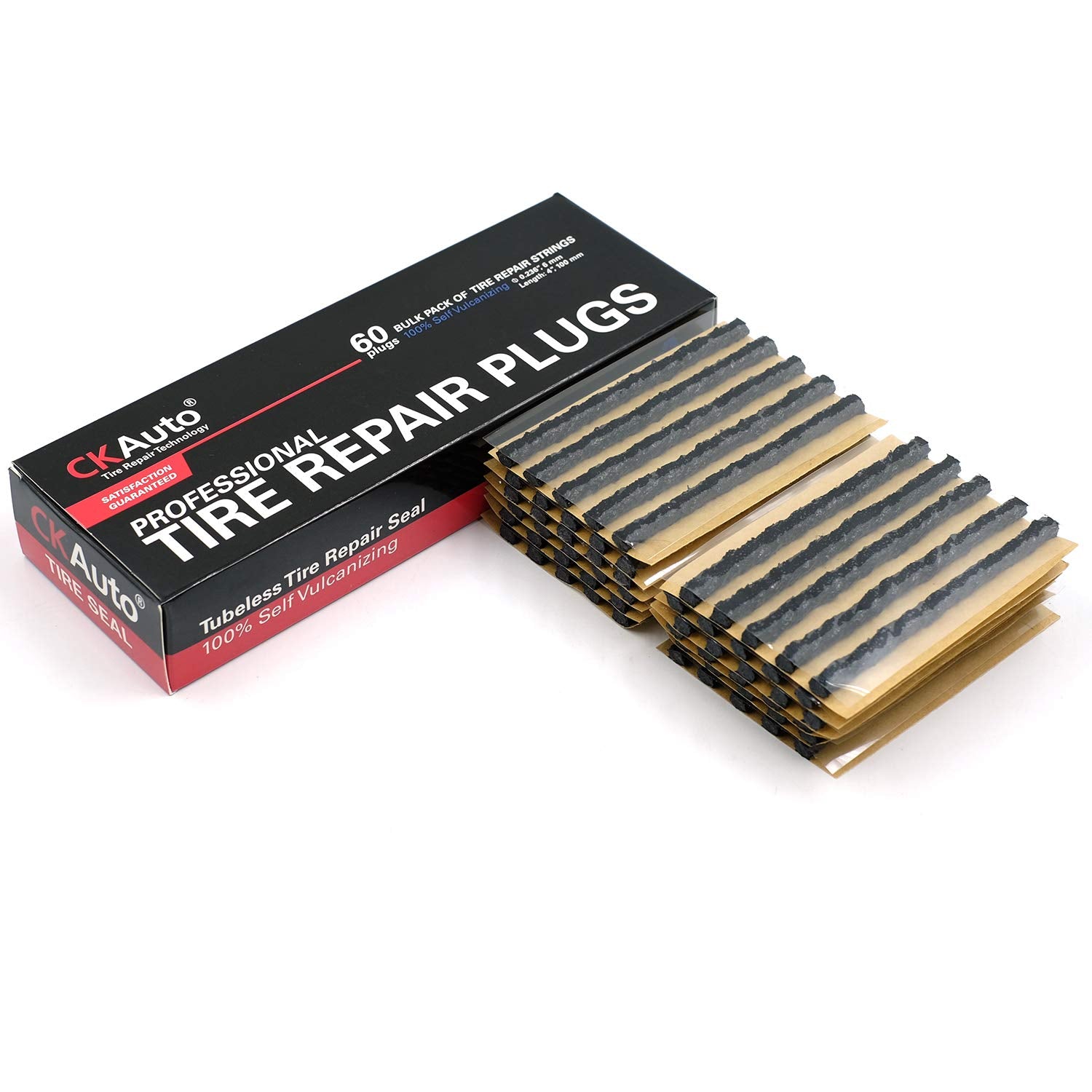 CKAuto Tire Repair Strings, Automotive Tool Tire Repair Plugs for Tubeless Off-Road Tires Car, Bike, ATV, UTV, Wheelbarrow, Mower