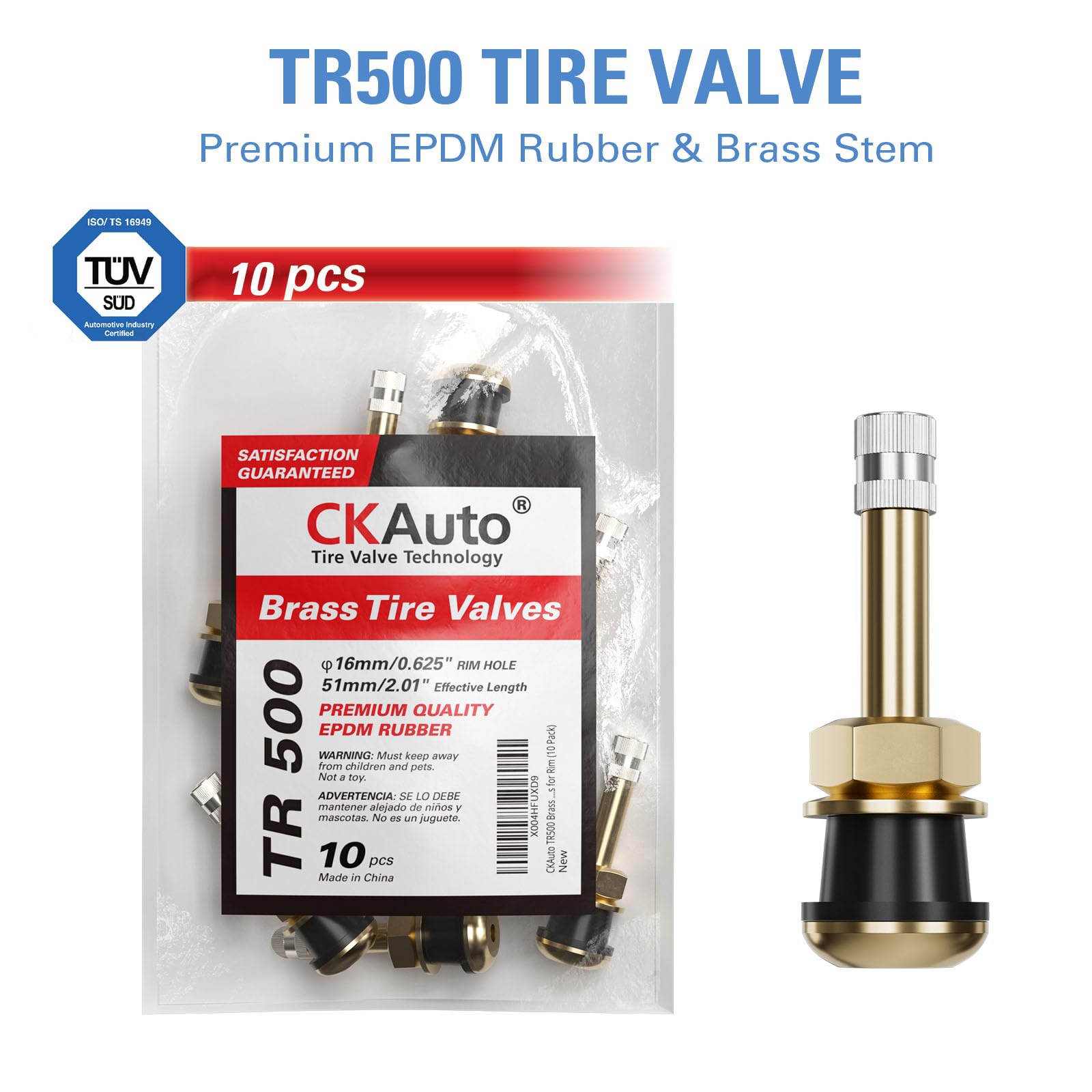 CKAuto Brass Commercial Valve Stems for Rim Φ.625"