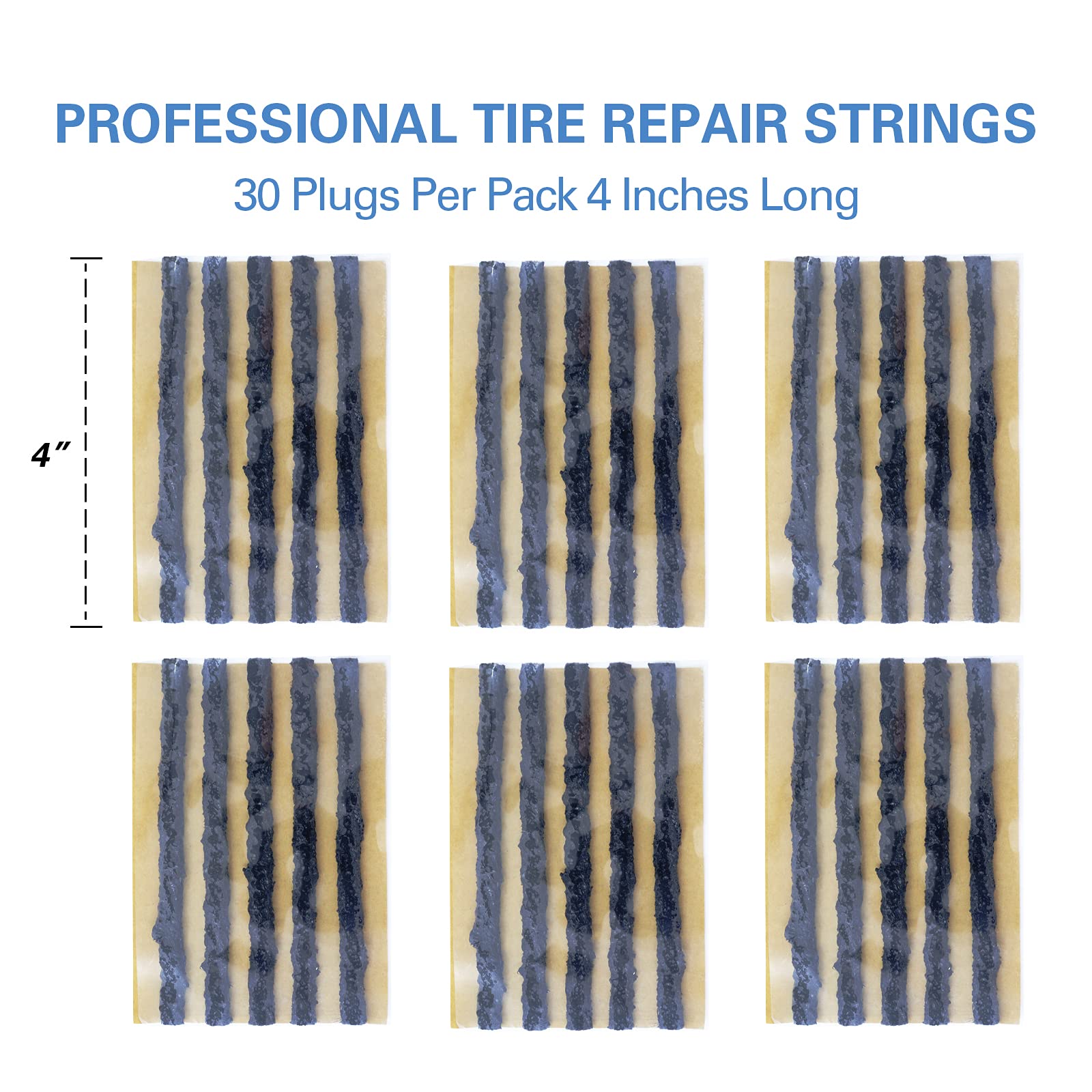 CKAuto Tire Repair Strings, Automotive Tool Tire Repair Plugs for Tubeless Off-Road Tires Car, Bike, ATV, UTV, Wheelbarrow, Mower