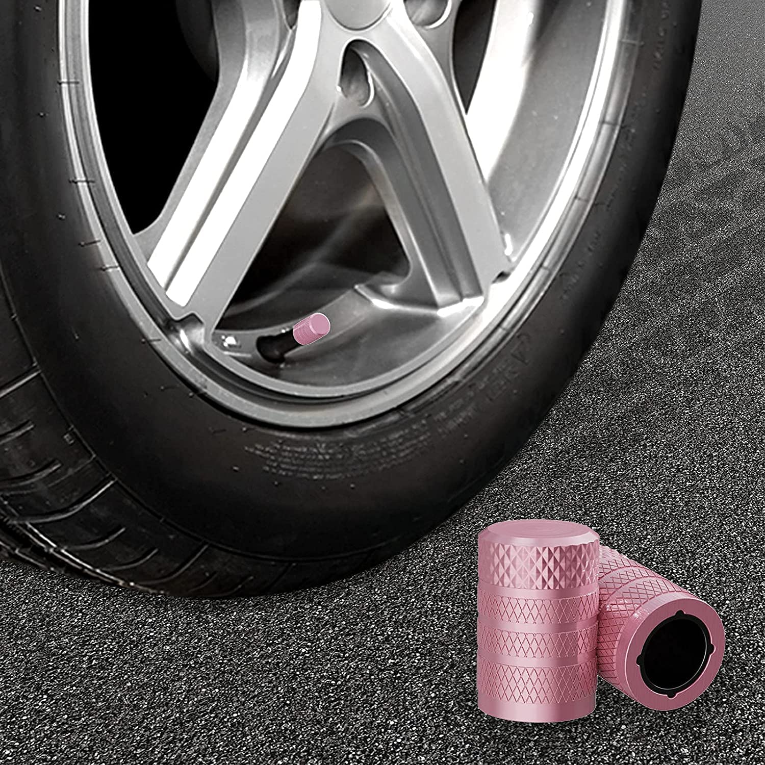 CKAuto Tire Valve Stem Caps, 10 pcs/Pack, Anodized Aluminum Tire Cap Set, Corrosion Resistant, Universal Stem Covers for Cars Trucks Motorcycles SUVs and Bikes
