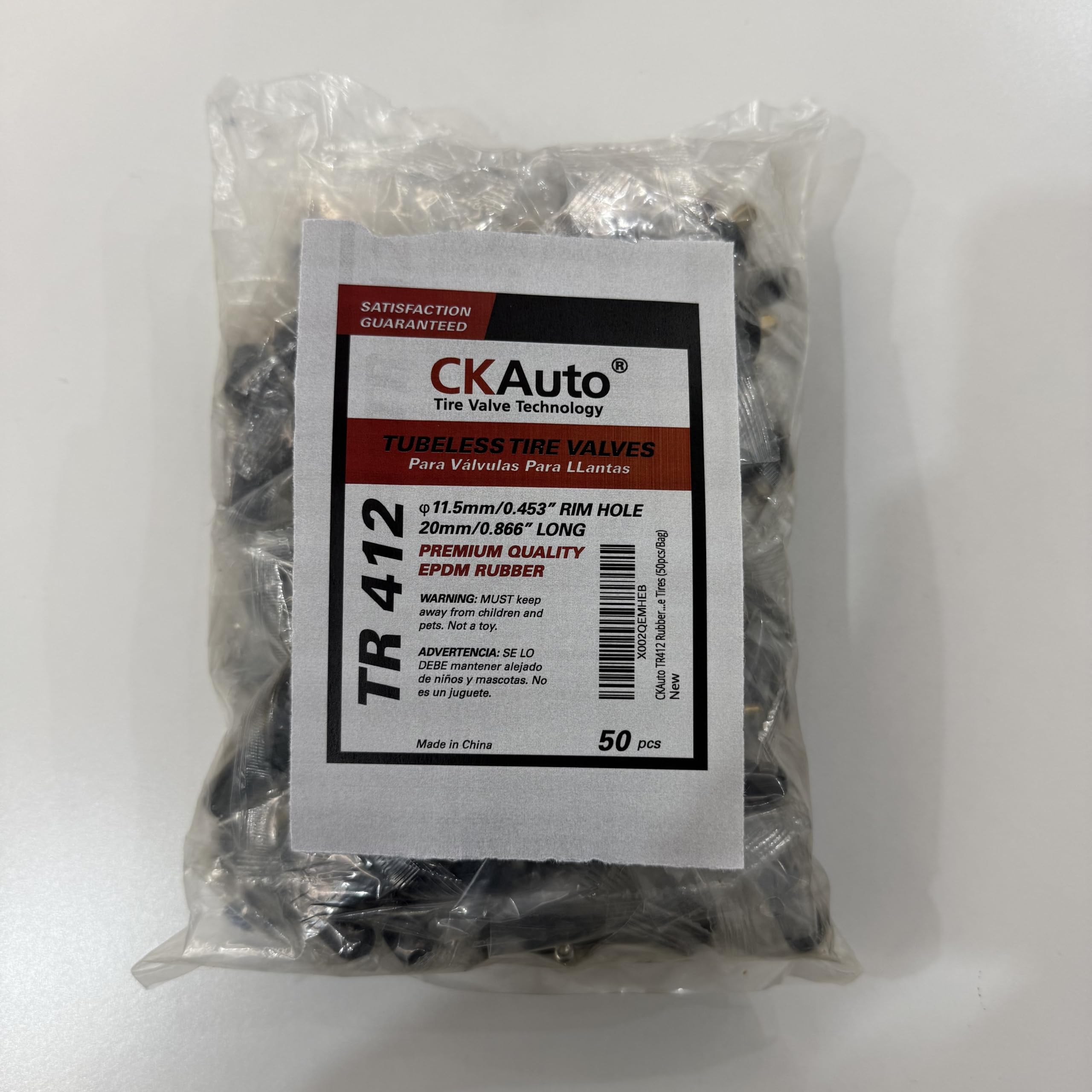 CKAuto Rubber Snap-in Short Black Tire Valve Stem for Tubeless Rim Holes on Standard Vehicle Tires