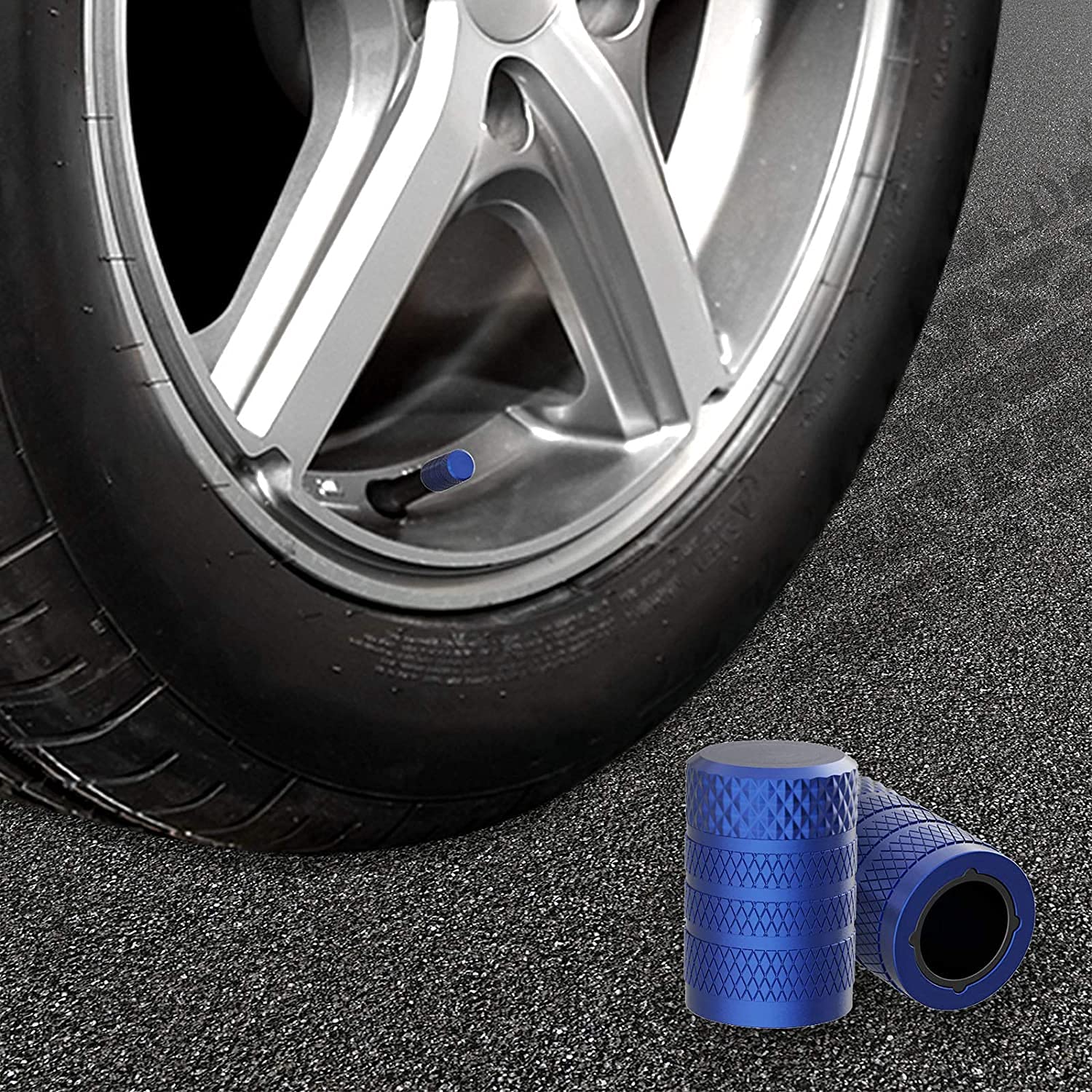 CKAuto Tire Valve Stem Caps, 10 pcs/Pack, Anodized Aluminum Tire Cap Set, Corrosion Resistant, Universal Stem Covers for Cars Trucks Motorcycles SUVs and Bikes