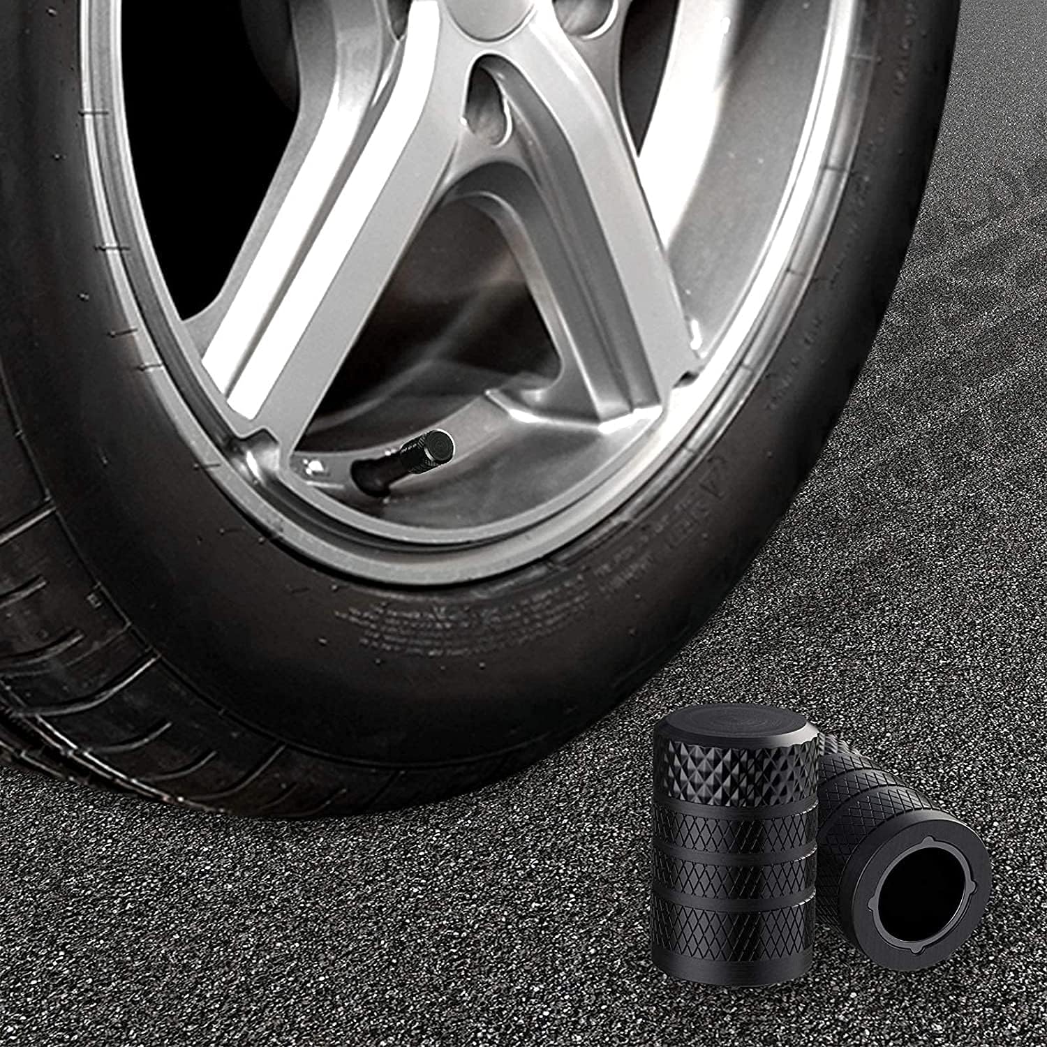 CKAuto Tire Valve Stem Caps, 10 pcs/Pack, Anodized Aluminum Tire Cap Set, Corrosion Resistant, Universal Stem Covers for Cars Trucks Motorcycles SUVs and Bikes